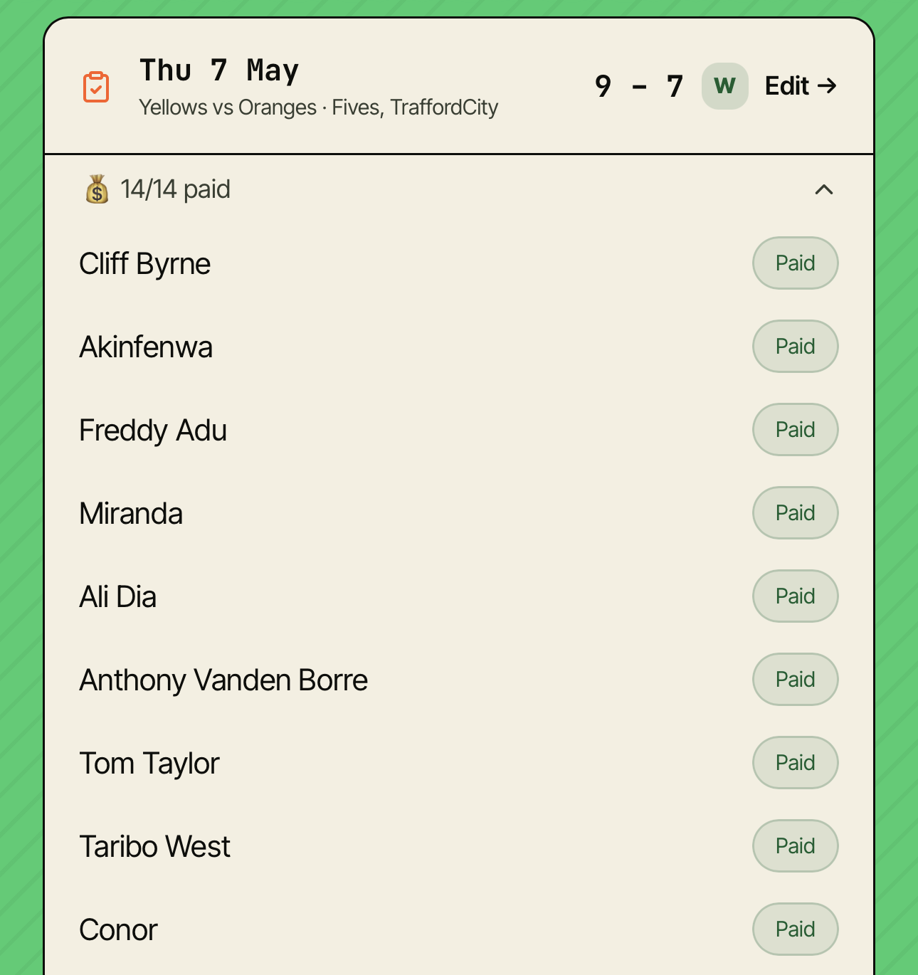 Payments - Megs app screenshot